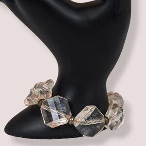 (2/$20) Pink Faceted Square Stretch Bracelet